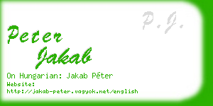 peter jakab business card